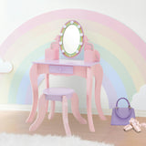 Little Princess Rapunzel Vanity with LED Illuminated Mirror