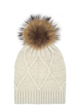 Diamond Knit Hat With a Genuine Fur Pom (TikTok)