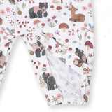 Southern Woodland Animals Pink - Ruffle Sleeve Snap Romper