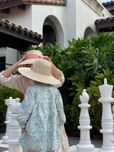 Buttercup Little Girl’s Hat - Vintage Periwinkle Ribbon