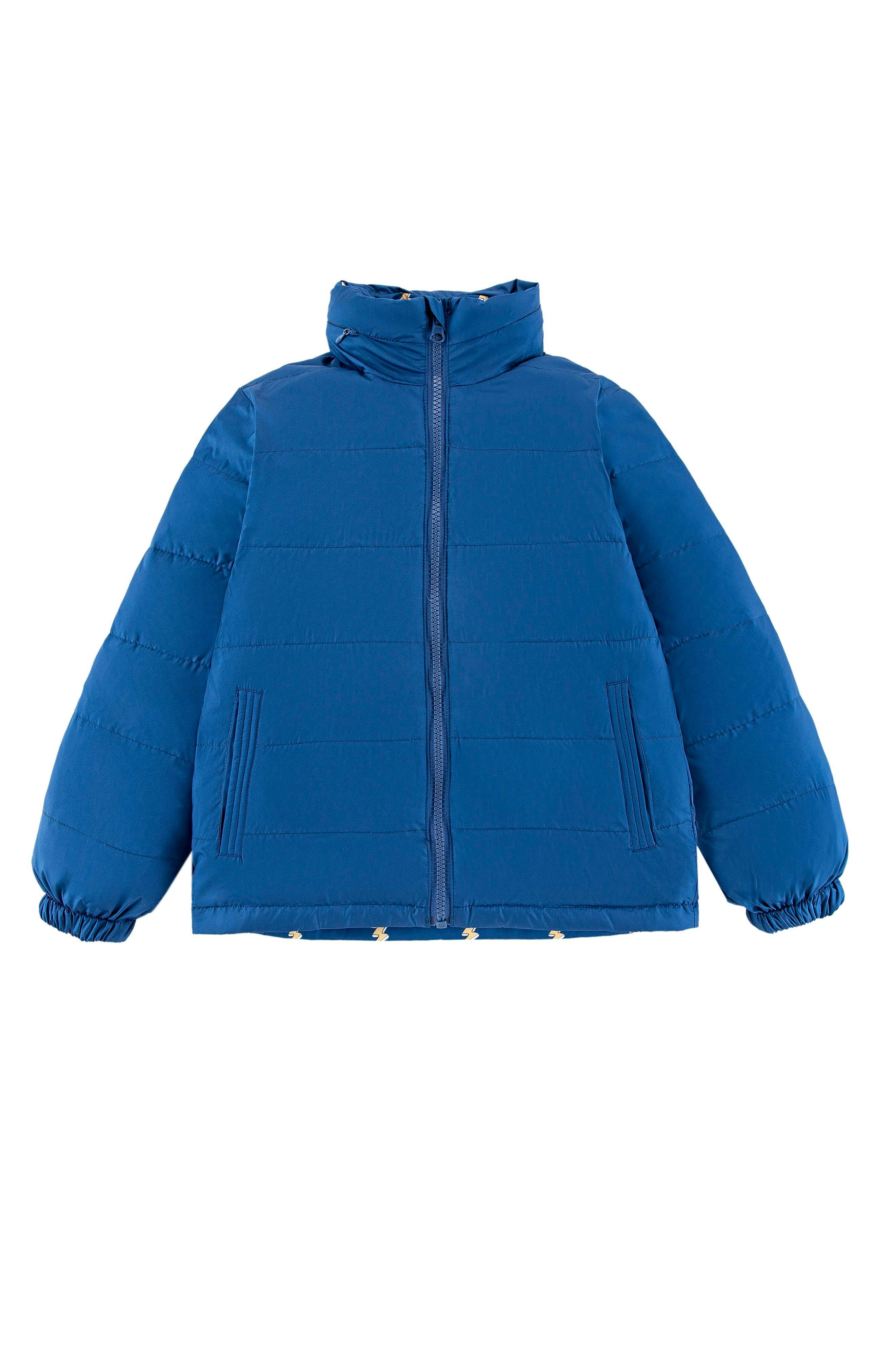 Blake Hooded Reversible Lightweight Down Puffer Jacket, Navy Lightning