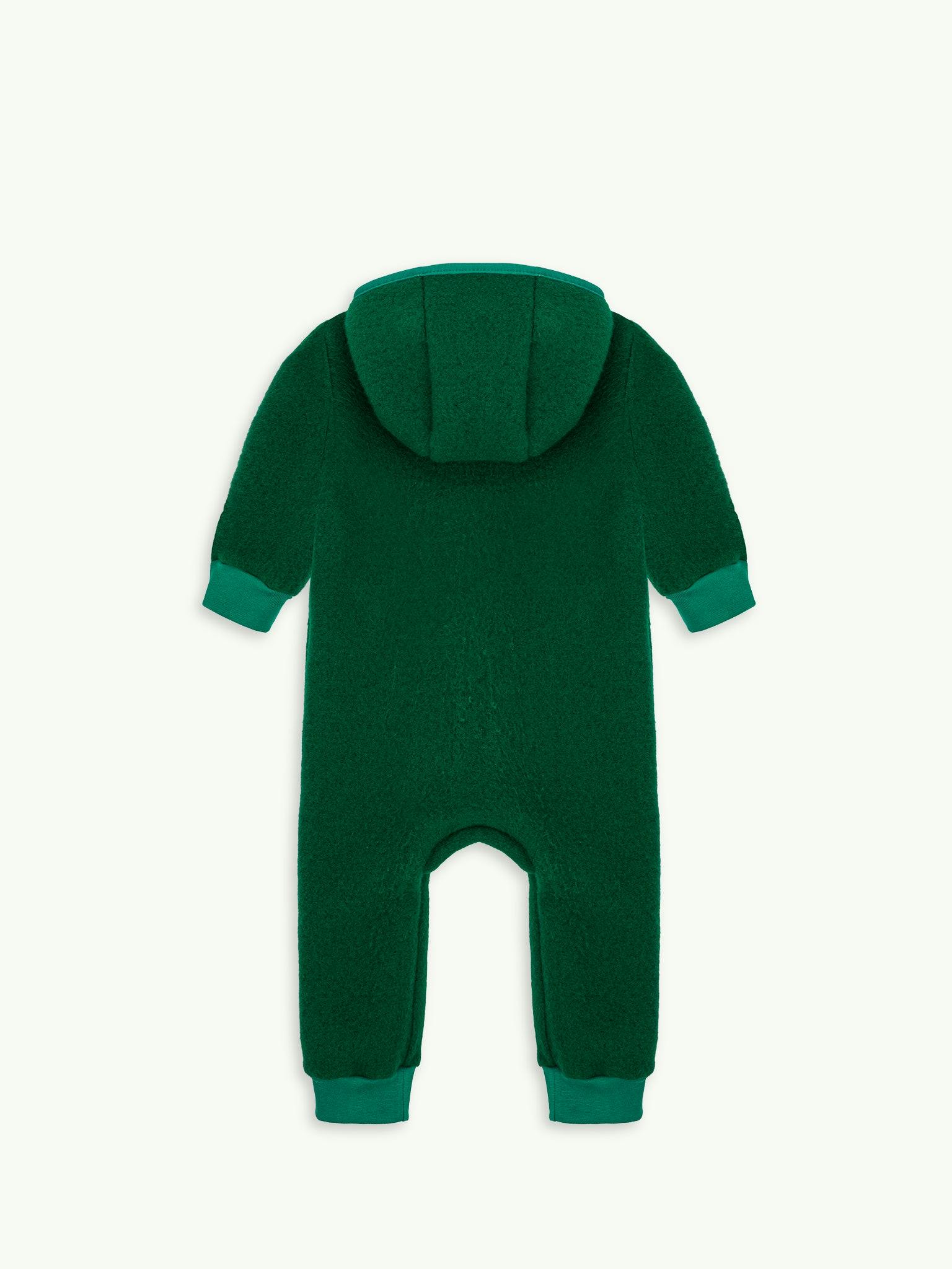 children's merino wool overall - forest green