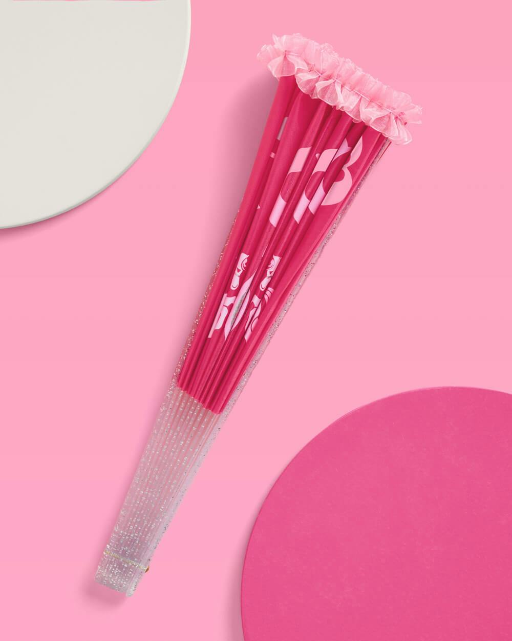 Pink Pony Club Fan - ruffled folding fan