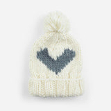 Heart Knit Hat - Gray