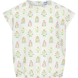 Emma Top White Floral Block Print