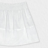 Fiona Girl Skirt, White Flower Embroidery