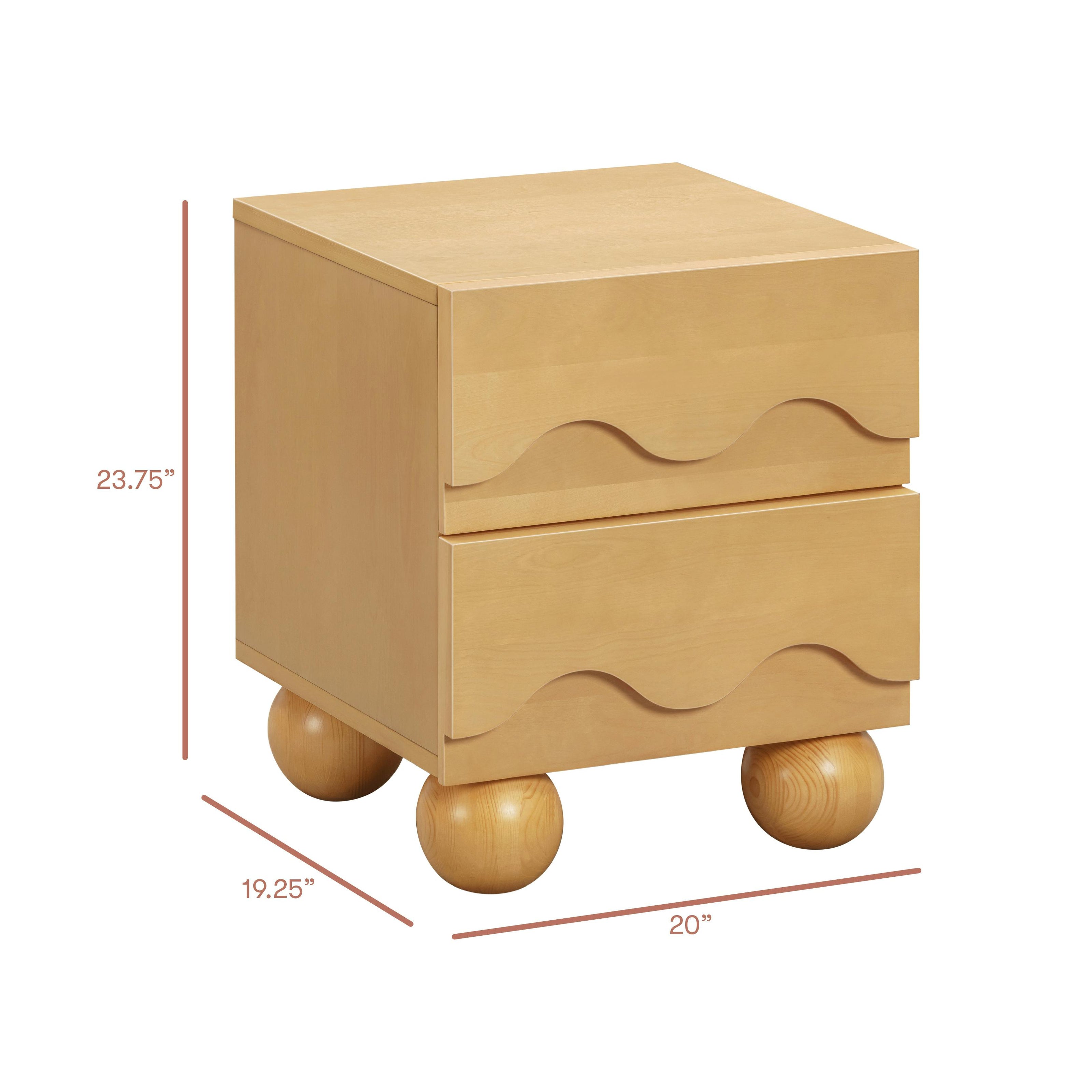 Lido Wave Assembled Nightstand in Honey