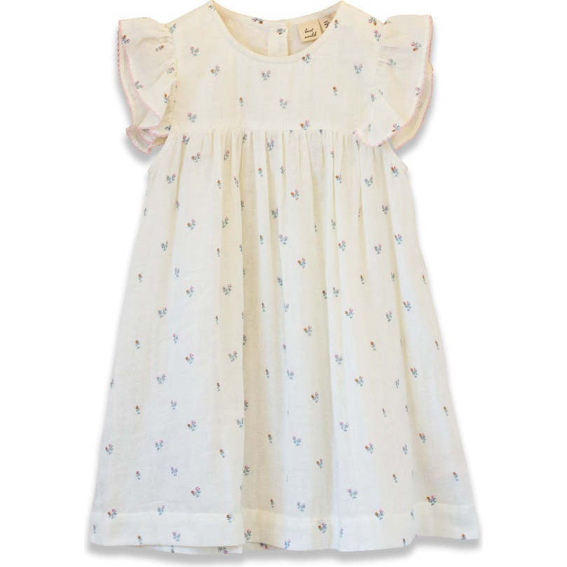 Girls Hannah Dress with Flutter Sleeves | Petit Floret
