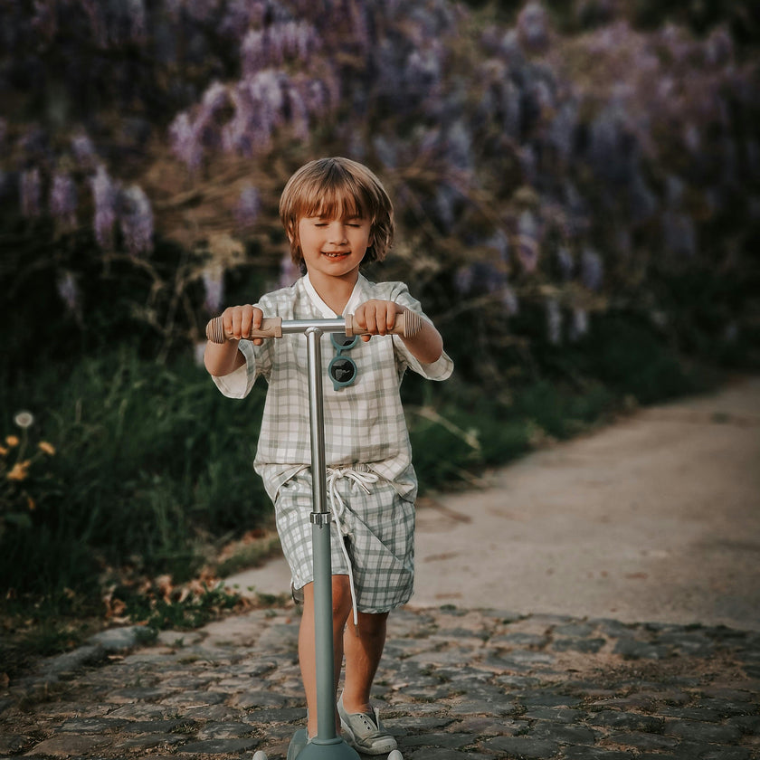 Oversized T-Shirt | Organic Cotton Jersey - Fern Plaid
