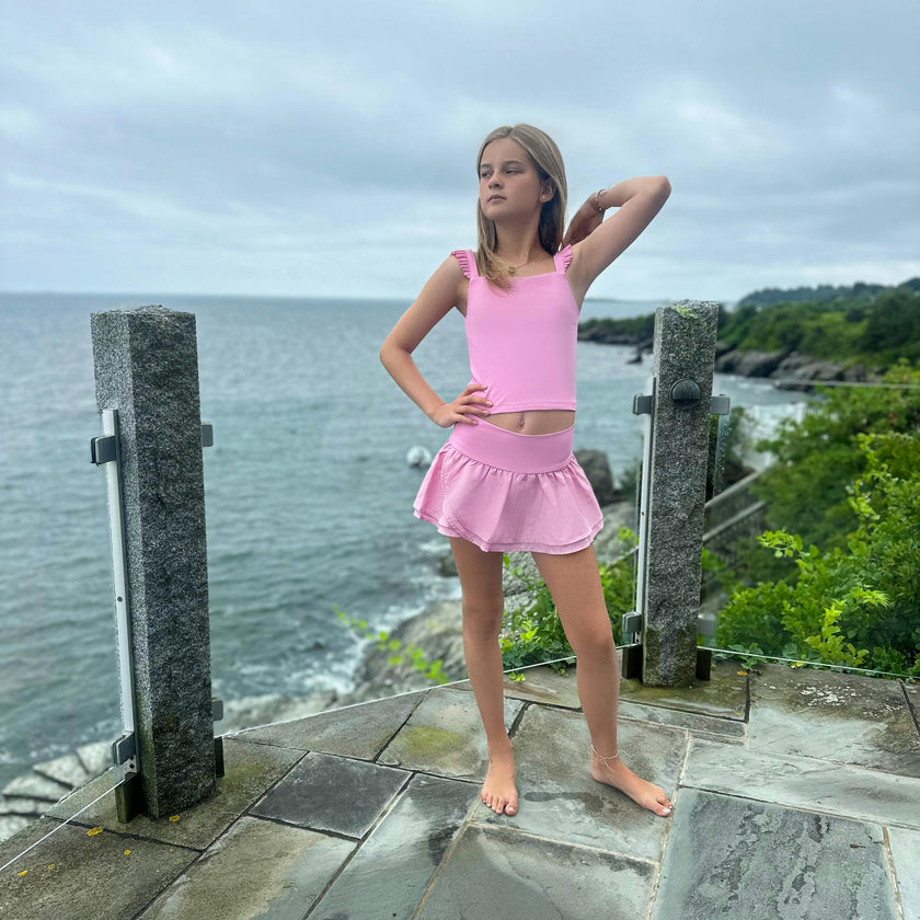 Lavender Gathered Mini Skort