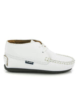 Smooth Leather Moccasin Boots, White