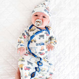 Newborn Knotted Gown - Diesel