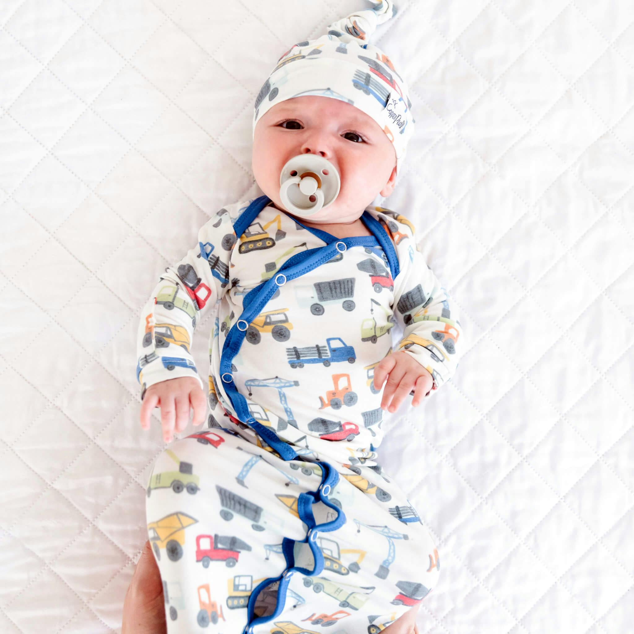 Newborn Knotted Gown - Diesel