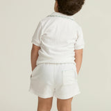 unisex shell white french terry polo