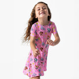 PAW Patrol: Varsity Pink Bamboo Girls' Short Sleeve Dress