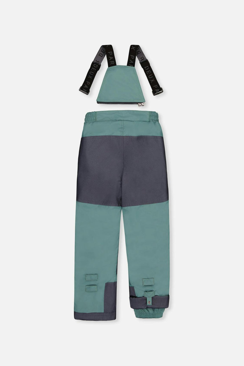 Two Piece Play Snowsuit Blue Camouflage Print With Green Pants