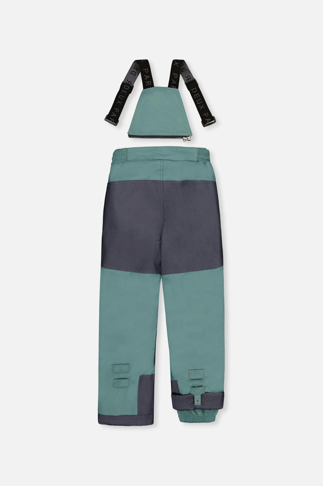 Two Piece Play Snowsuit Blue Camouflage Print With Green Pants