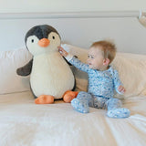 Parker Boys' Zipper Pajama - Penguin Party Blue