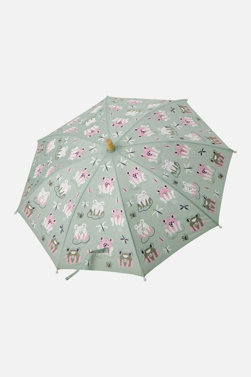 Color-Changing Umbrella Green Frog Print