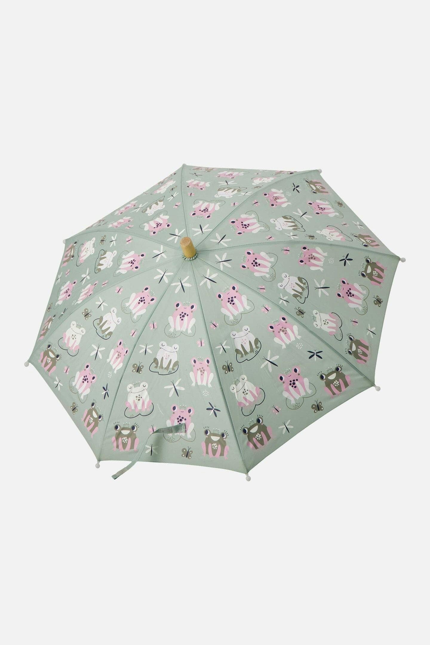 Color-Changing Umbrella Green Frog Print