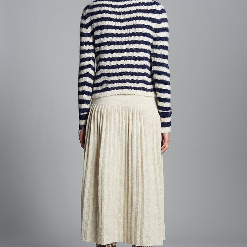 AVA STRIPE SWEATER | IVORY + NAVY