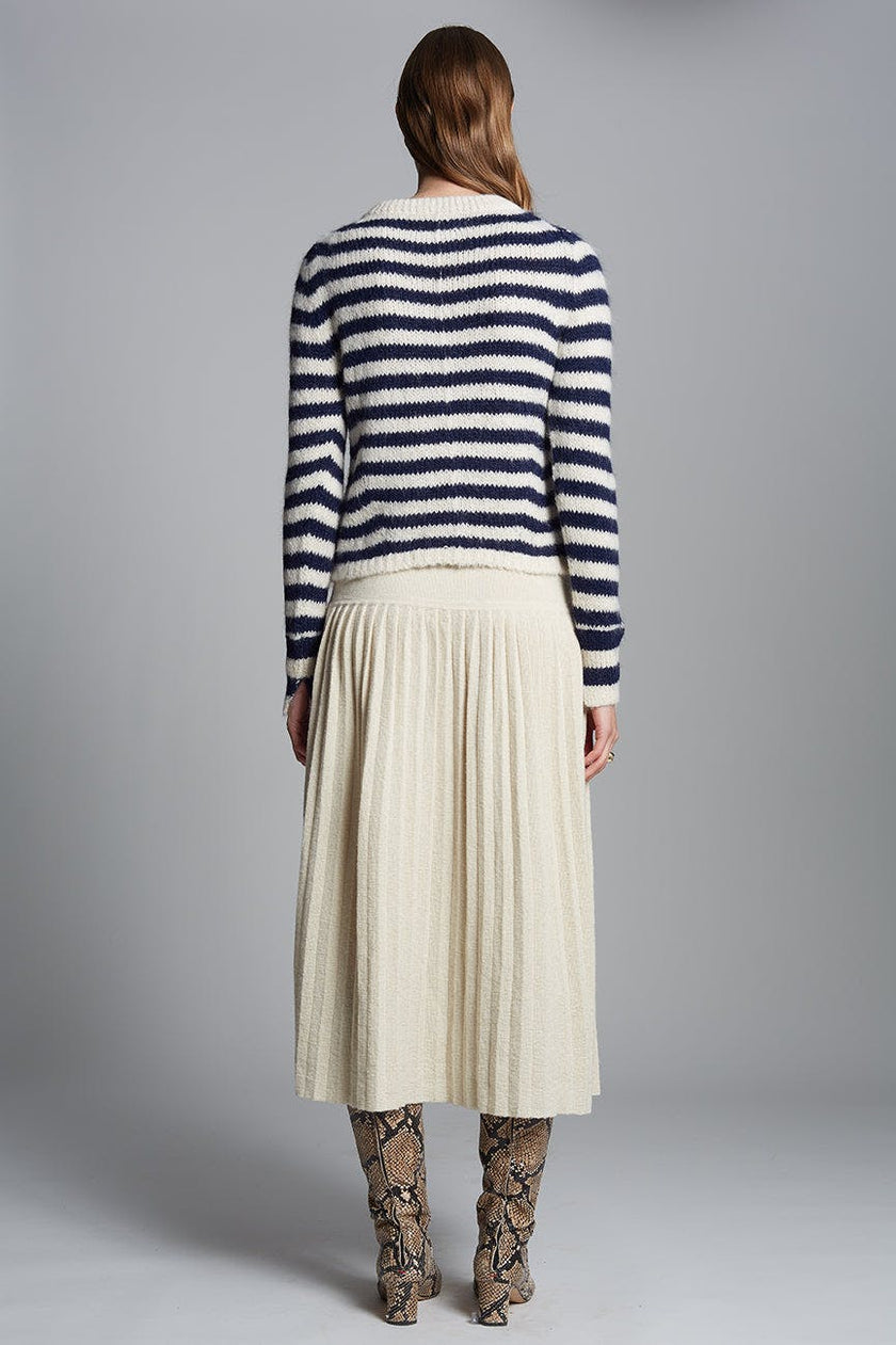 AVA STRIPE SWEATER | IVORY + NAVY