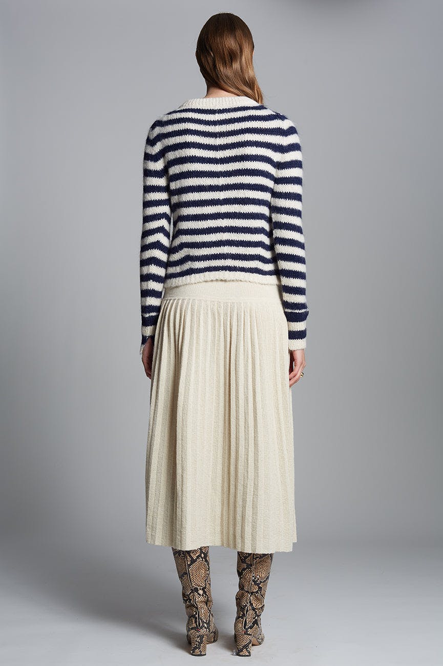 AVA STRIPE SWEATER | IVORY + NAVY