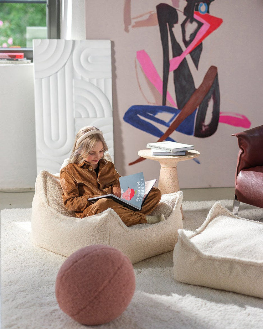 Cream White Beanbag Chair