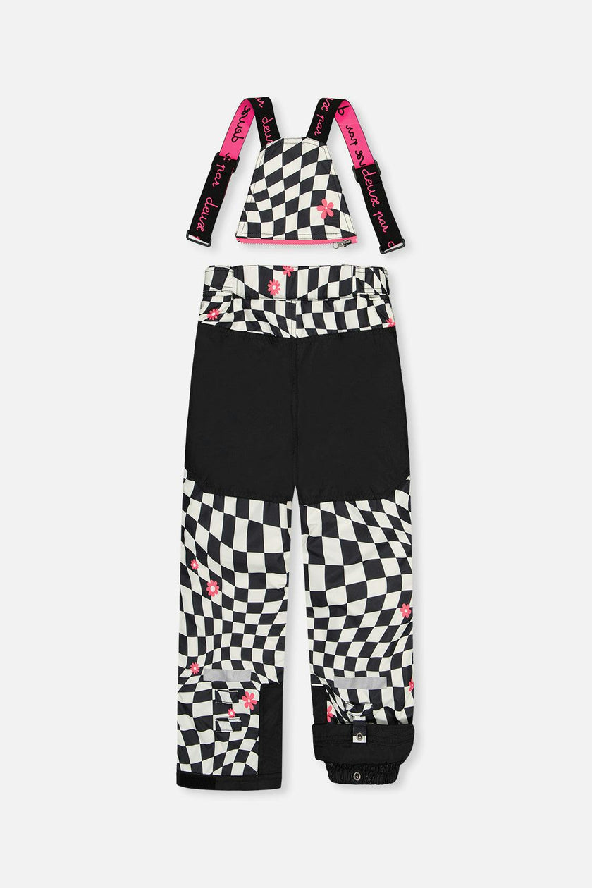Two Piece Teknik Snowsuit White And Bright Pink Checkered Print