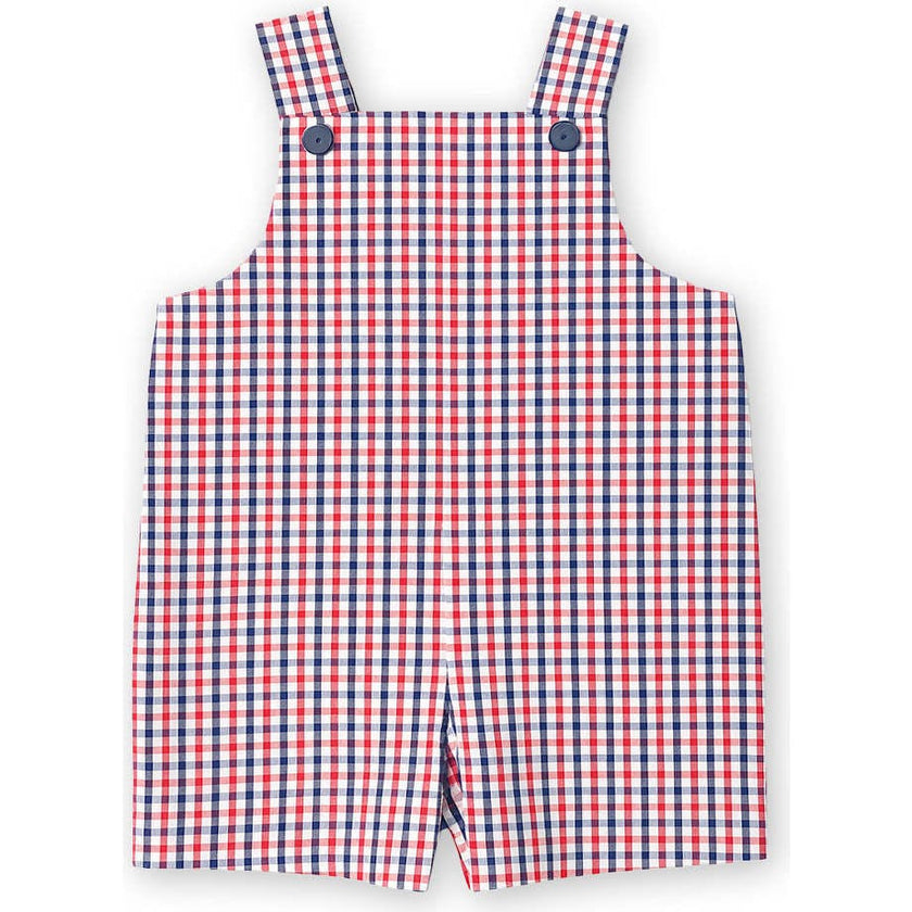 Plaid Seersucker Shortall With Derby Car
