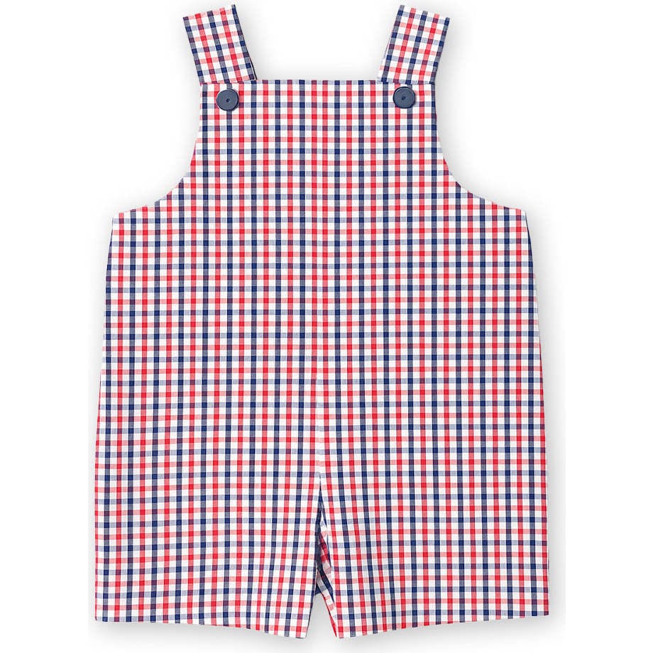 Plaid Seersucker Shortall With Derby Car
