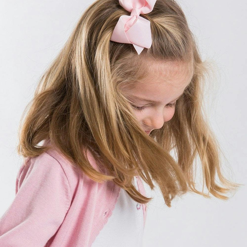 Extra Large Bow Hair Clip in Powder Pink