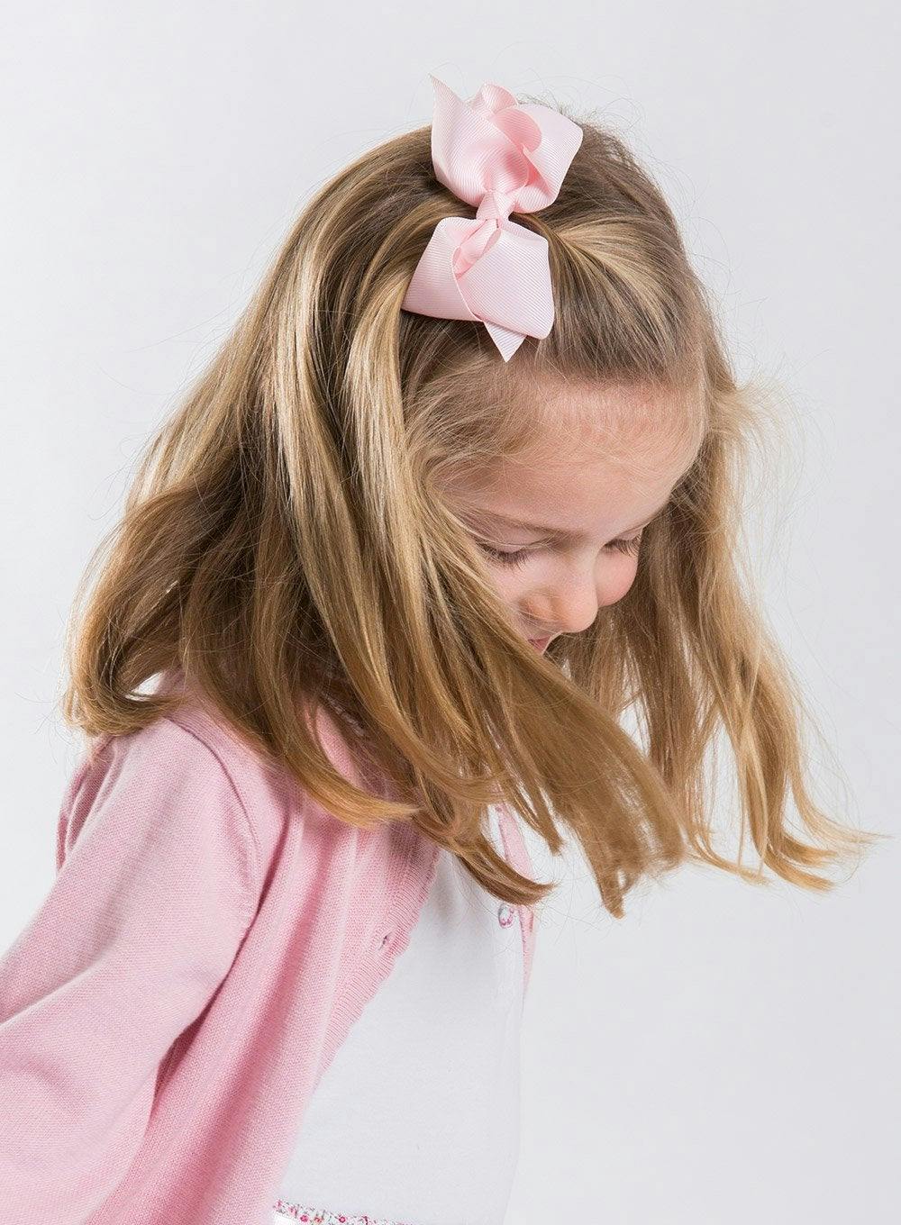Extra Large Bow Hair Clip in Powder Pink
