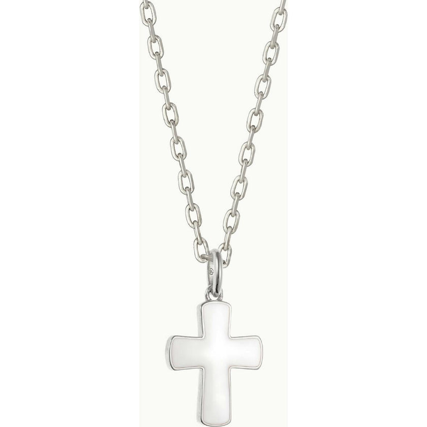 Personalized Christening or Communion Enamel Necklace, Sterling Silver