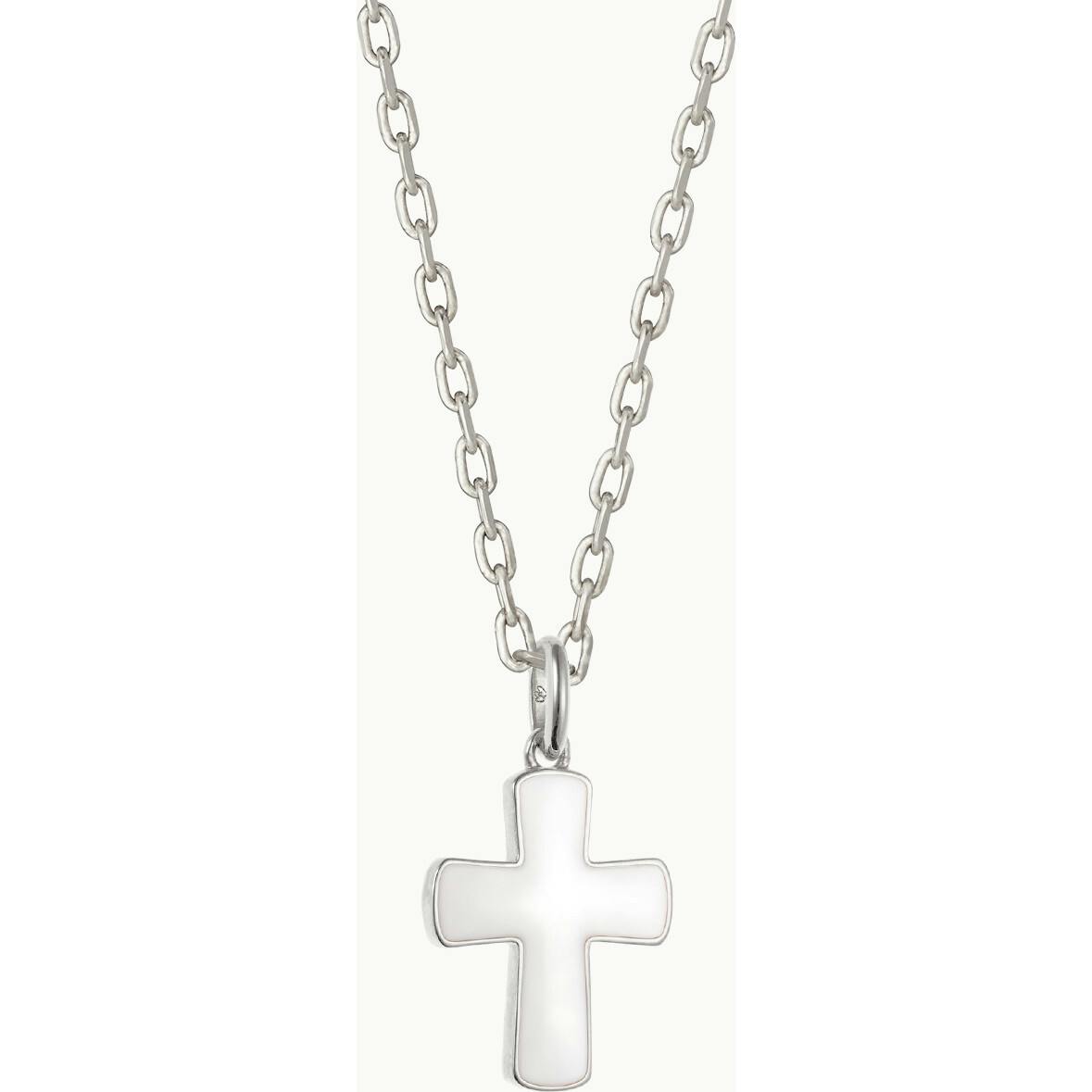 Personalized Christening or Communion Enamel Necklace, Sterling Silver