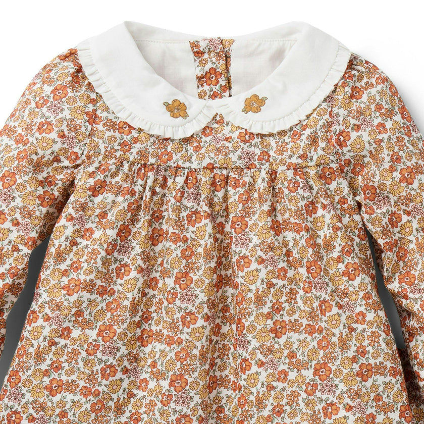 The Fall Floral Matching Baby Set, orange