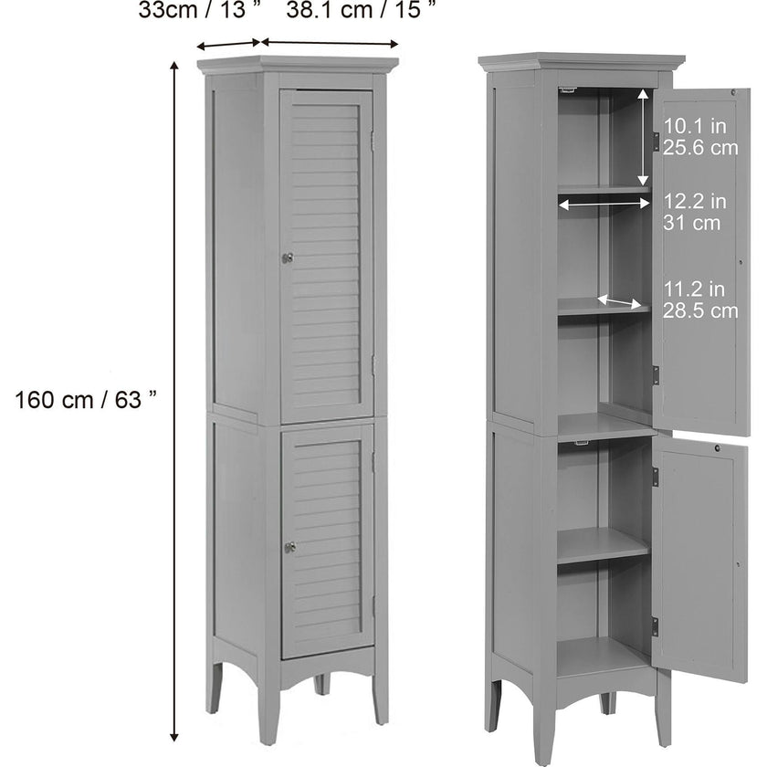 Glancy Wooden Linen Tower Cabinet with Storage