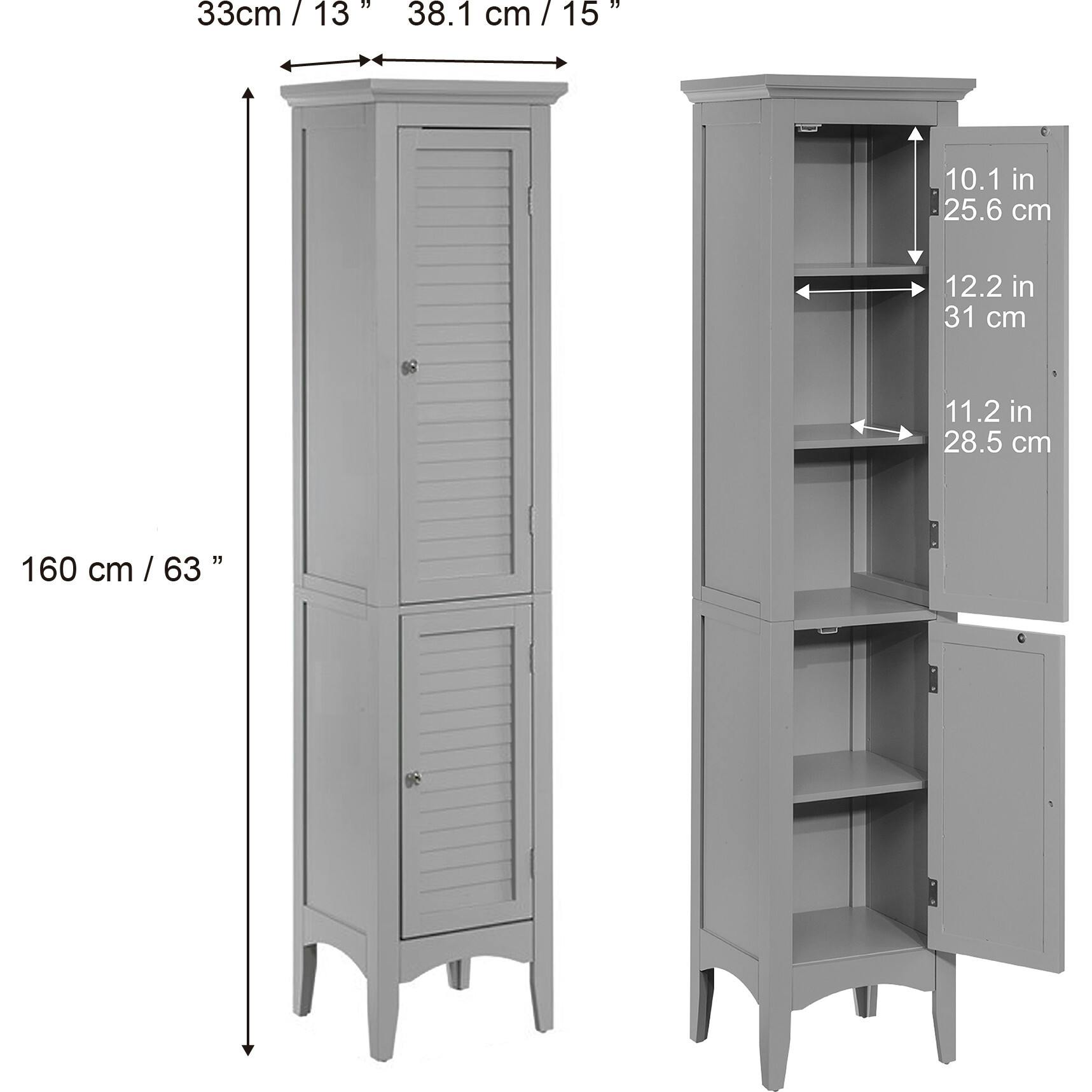 Glancy Wooden Linen Tower Cabinet with Storage