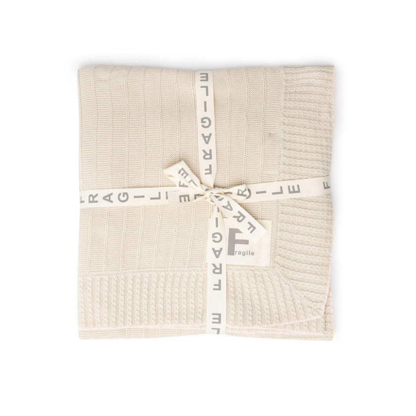 Knit Blanket Sand/Pink