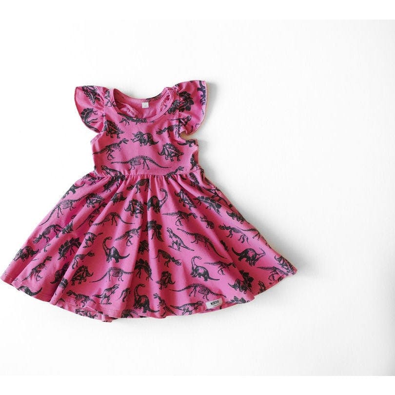 Ruffle Sleeve Racer Back Dress