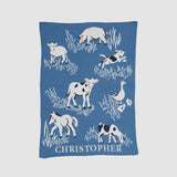 Custom Personalized Baby Sustainable Knit Throw Blanket - Farm