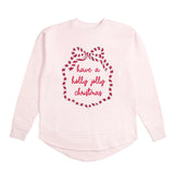 Holly Jolly Christmas Sequin Bow Patch Women's Sweatshirt