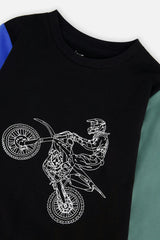 Long Sleeve T-Shirt Black, Blue And Green