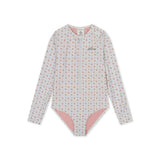 UV Swimsuit Girls With Long Sleeves - Old Pink - Cozy Hearts