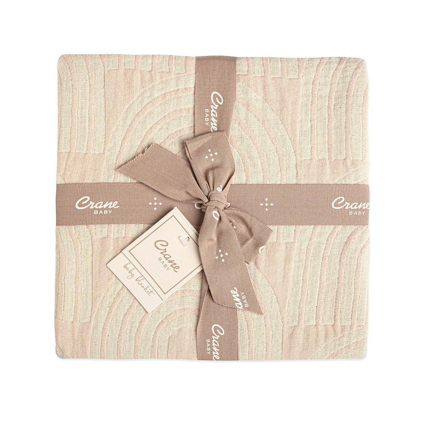 Cotton Jacquard Baby Blanket (Pink Rainbow)