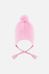 Winter Peruvian Knit Hat with Pompom Pink