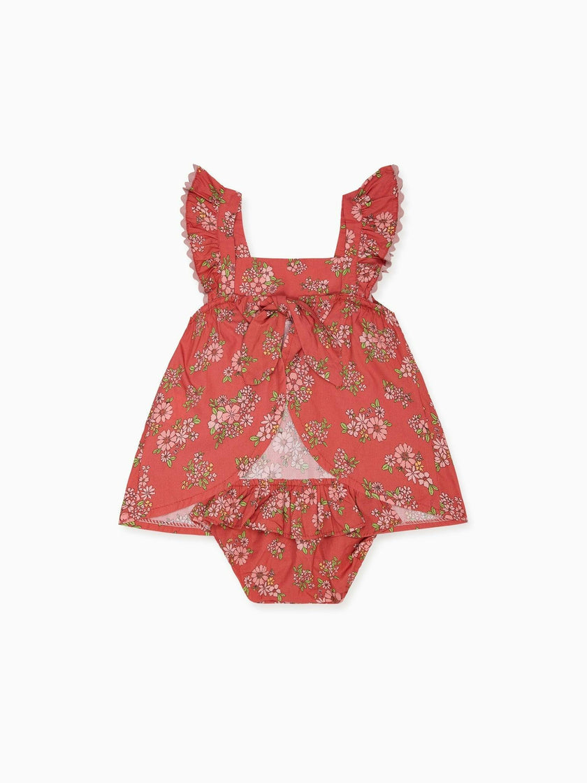Red Floral Elicia Baby Summer Set