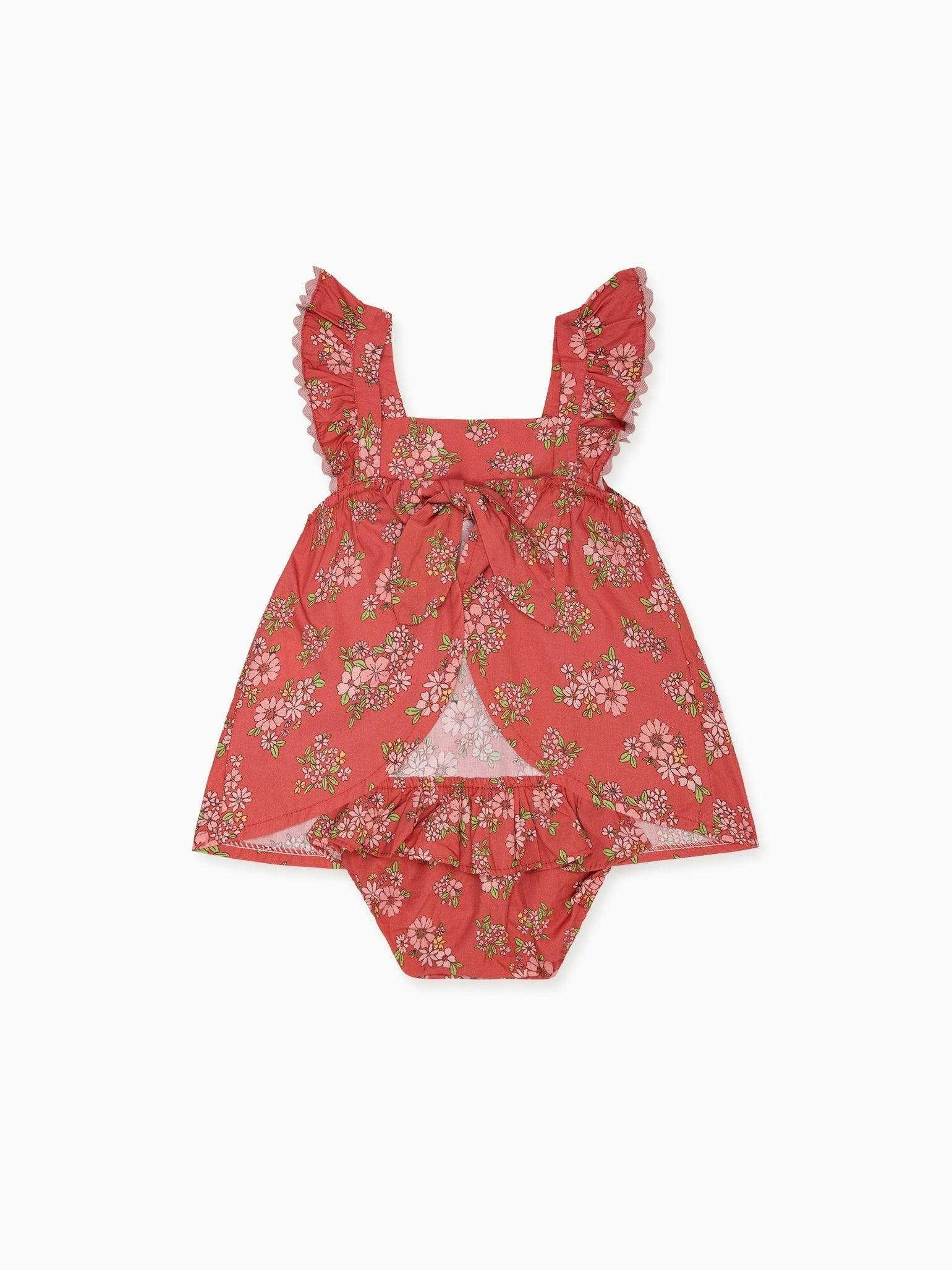 Red Floral Elicia Baby Summer Set