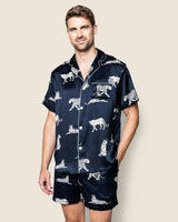 Men's Silk Short Set in Panthère de Nuit