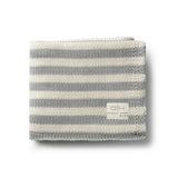 Iconic Stripe Knit Baby Blanket - Cool Grey